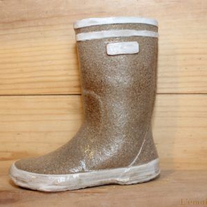 Botte en céramique beige et gris