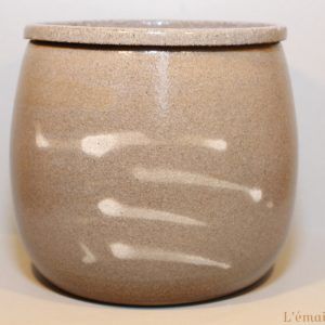 pot en grès gris beige